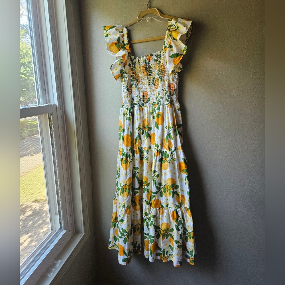 🍊 XL Flutter Sleeve Smocked Tiered Maxi Dress From 8 Oak Lane - Picture 2 of 7
